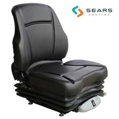 Sears Low Back Seat, Black Vinyl w/ Air Suspension