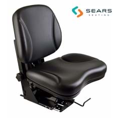 Sears Low Back Seat, Black Vinyl w/ Mechanical Suspension