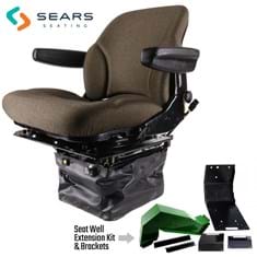 Sears Mid Back Seat for John Deere 30 Series, Brown Fabric w/ Air Suspension