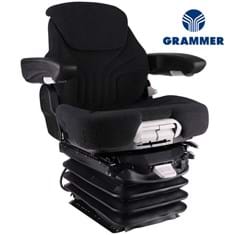 Grammer Mid Back Seat, Black & Gray Fabric w/ Air Suspension