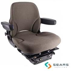 Sears Mid Back Seat, Brown Fabric w/ Air Suspension