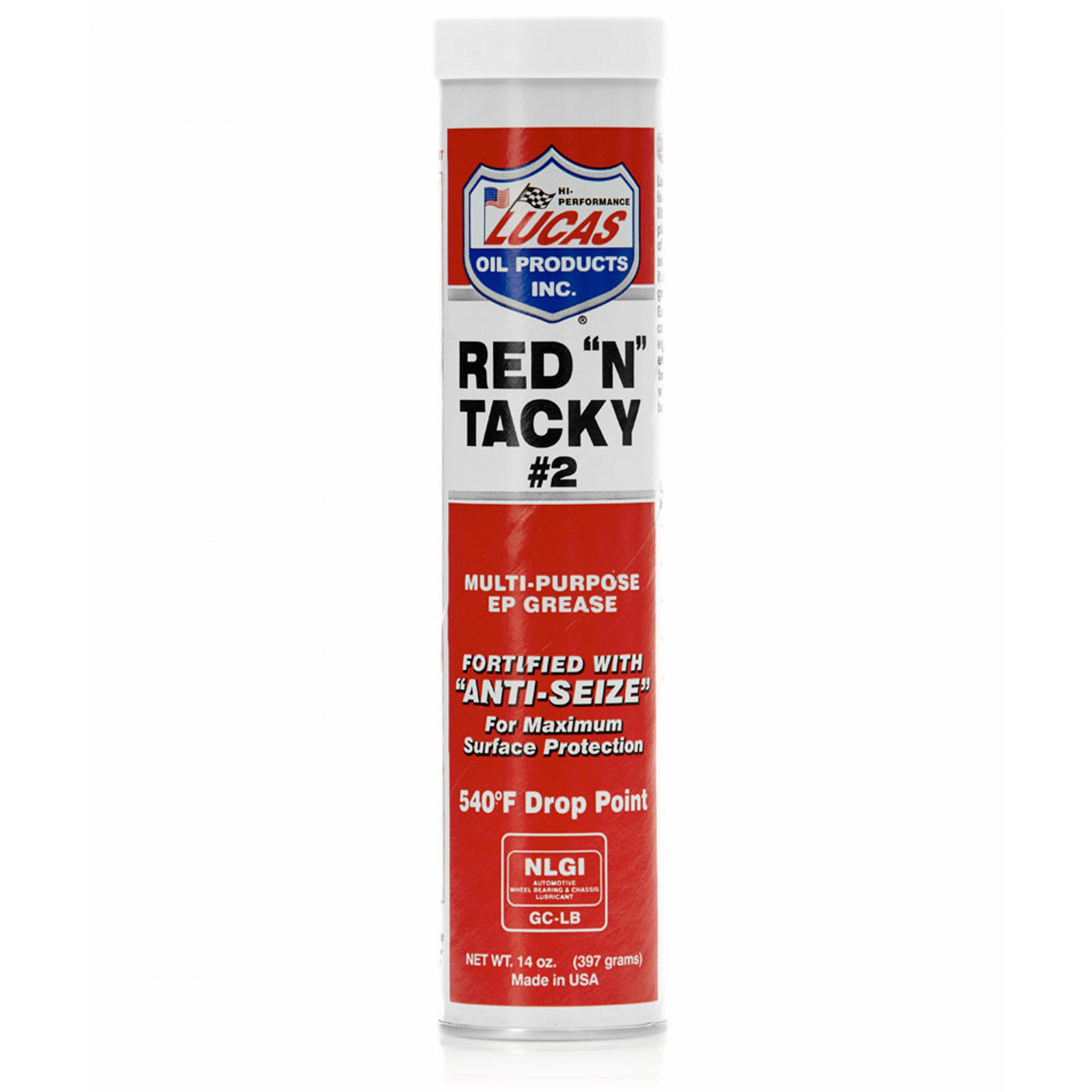 Lu10005 10 Lucas Red N Tacky Grease 14 Oz Tube Case Of 10