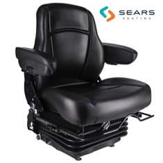 Sears Mid Back Seat, Black Vinyl Seat, w/ Mechanical Suspension